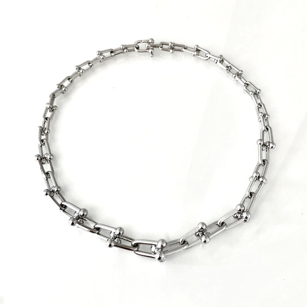 Hardware Graduated Link Size Necklace - Picture 4 of 11